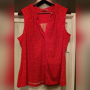 Red sleeveless top
